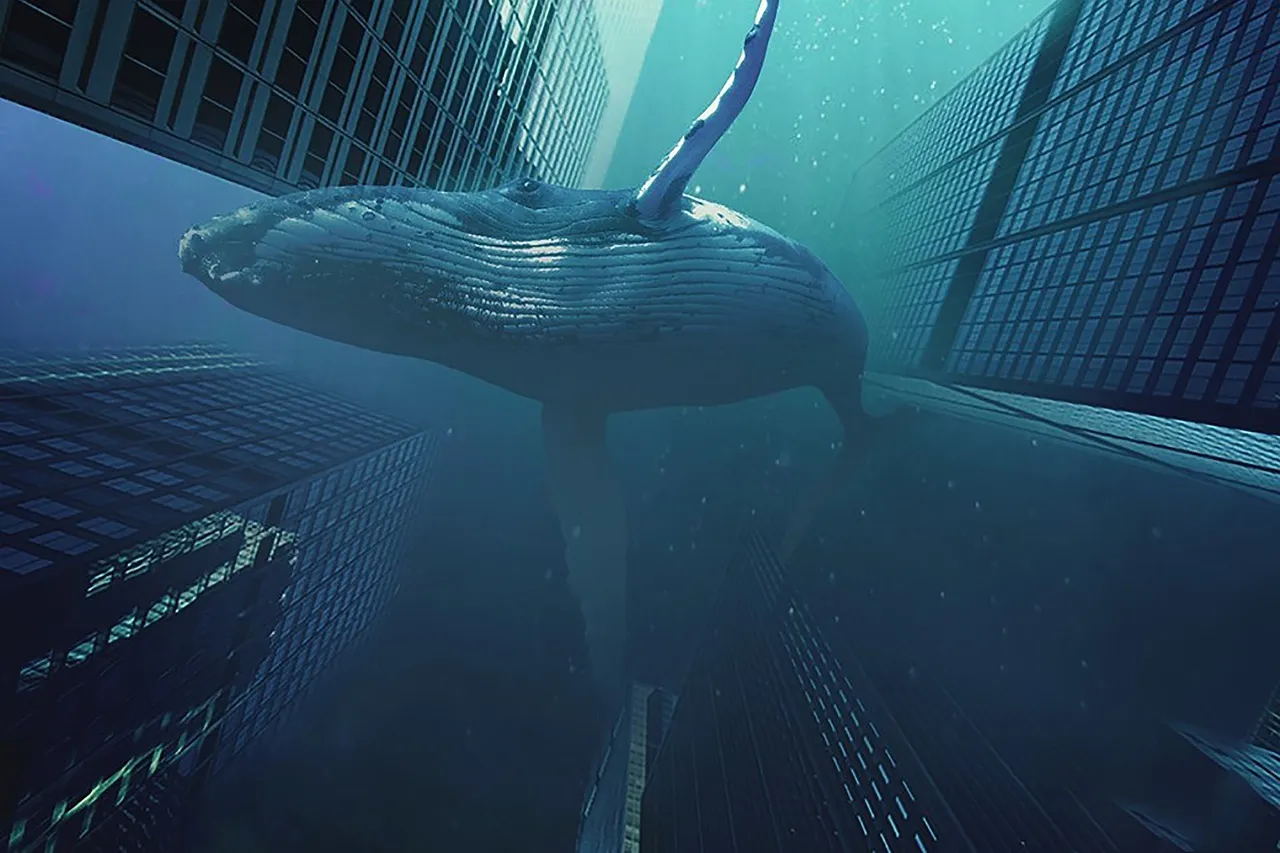 A blue Whale Bitten in Half